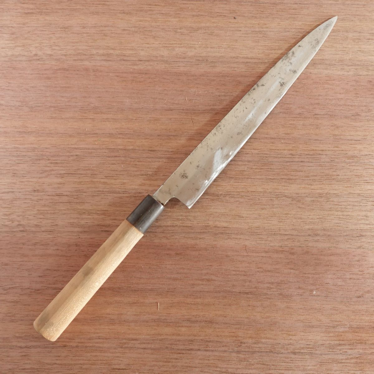 Sakai Sadamune Yanagiba Knife, Sharpened, Water Buffalo Handle, Custom Forged, Sashimi Knife, With Sakura Sticker, 240mm