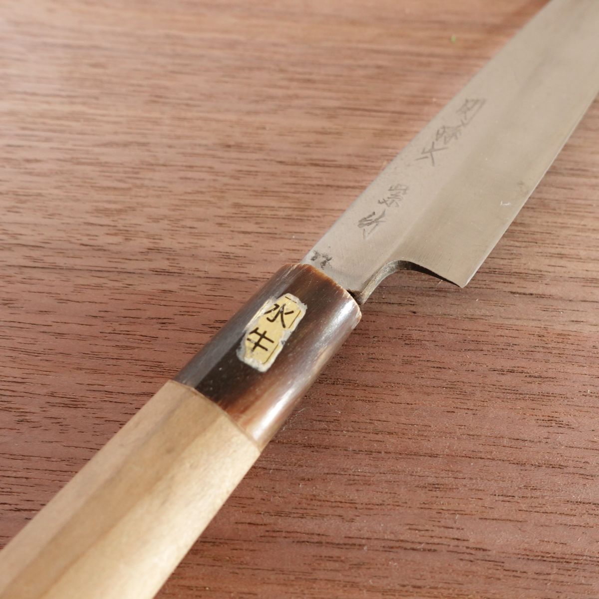 Seki Magoroku Yanagiba Knife, Sharpened, Shichiku Series, Water Buffalo Handle, Sashimi Knife, 180mm