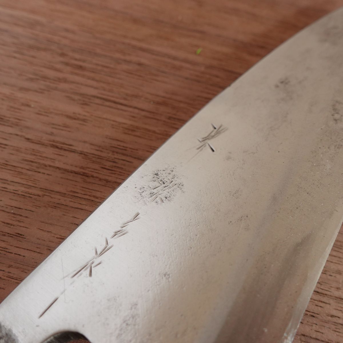 Sakai Genkichi Deba Knife, Sharpened, Negoro Lacquer Handle, With Sakai Blade Sticker, 150mm