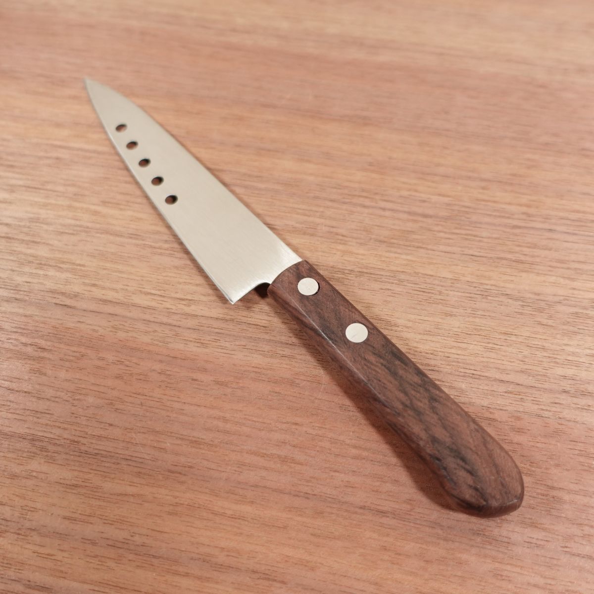 Tadateru Petty Knife, Sharpened, Fruit Knife, Granton Edge, Stainless Steel, Nearly Unused Stored Item, 140mm