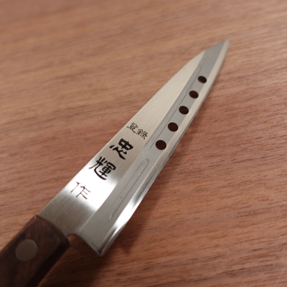 Tadateru Petty Knife, Sharpened, Fruit Knife, Granton Edge, Stainless Steel, Nearly Unused Stored Item, 140mm