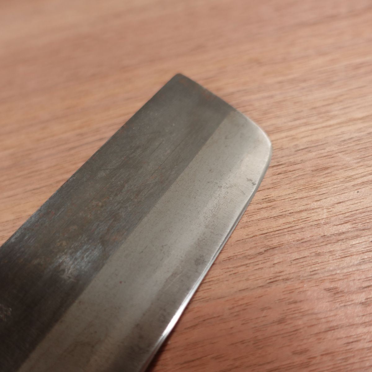 Toshu Nakiri Knife, Sharpened, Kurouchi Finish, Thin Blade, Double Bevel, 160mm