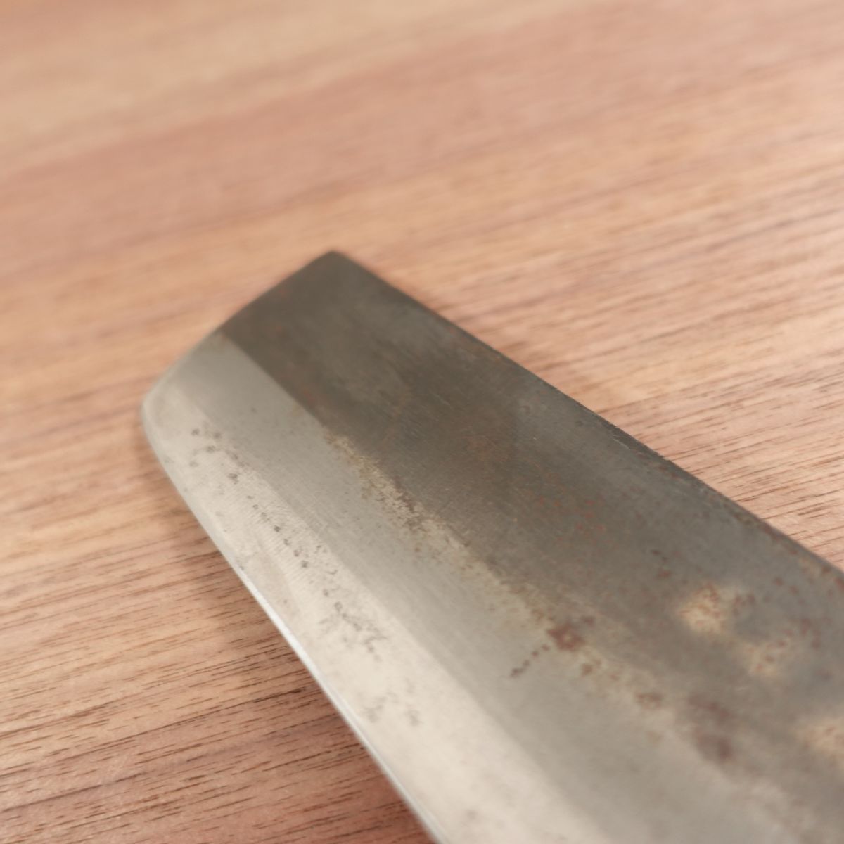Toshu Nakiri Knife, Sharpened, Kurouchi Finish, Thin Blade, Double Bevel, 160mm