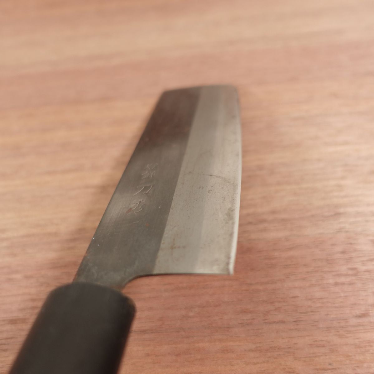 Toshu Nakiri Knife, Sharpened, Kurouchi Finish, Thin Blade, Double Bevel, 160mm