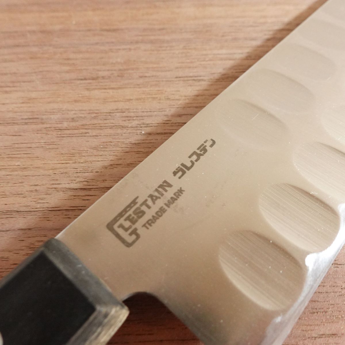 Glestain Santoku Knife, Sharpened, All-Purpose Knife, Dimpled, Slightly Single Bevel, Lightly Used, 170mm