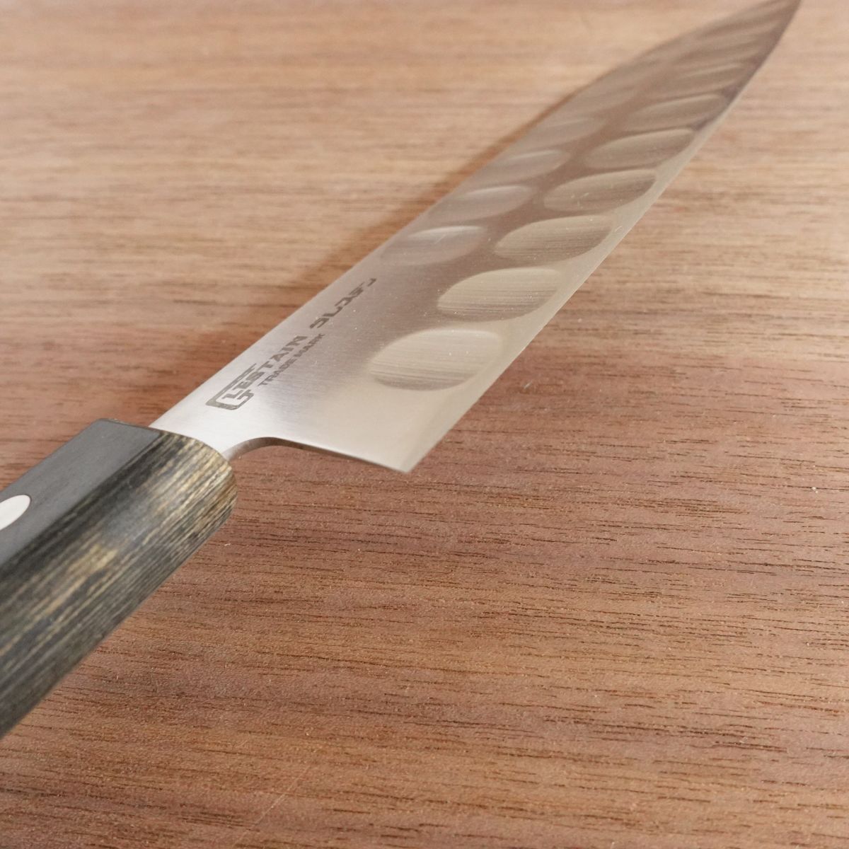 Glestain Santoku Knife, Sharpened, All-Purpose Knife, Dimpled, Slightly Single Bevel, Lightly Used, 170mm