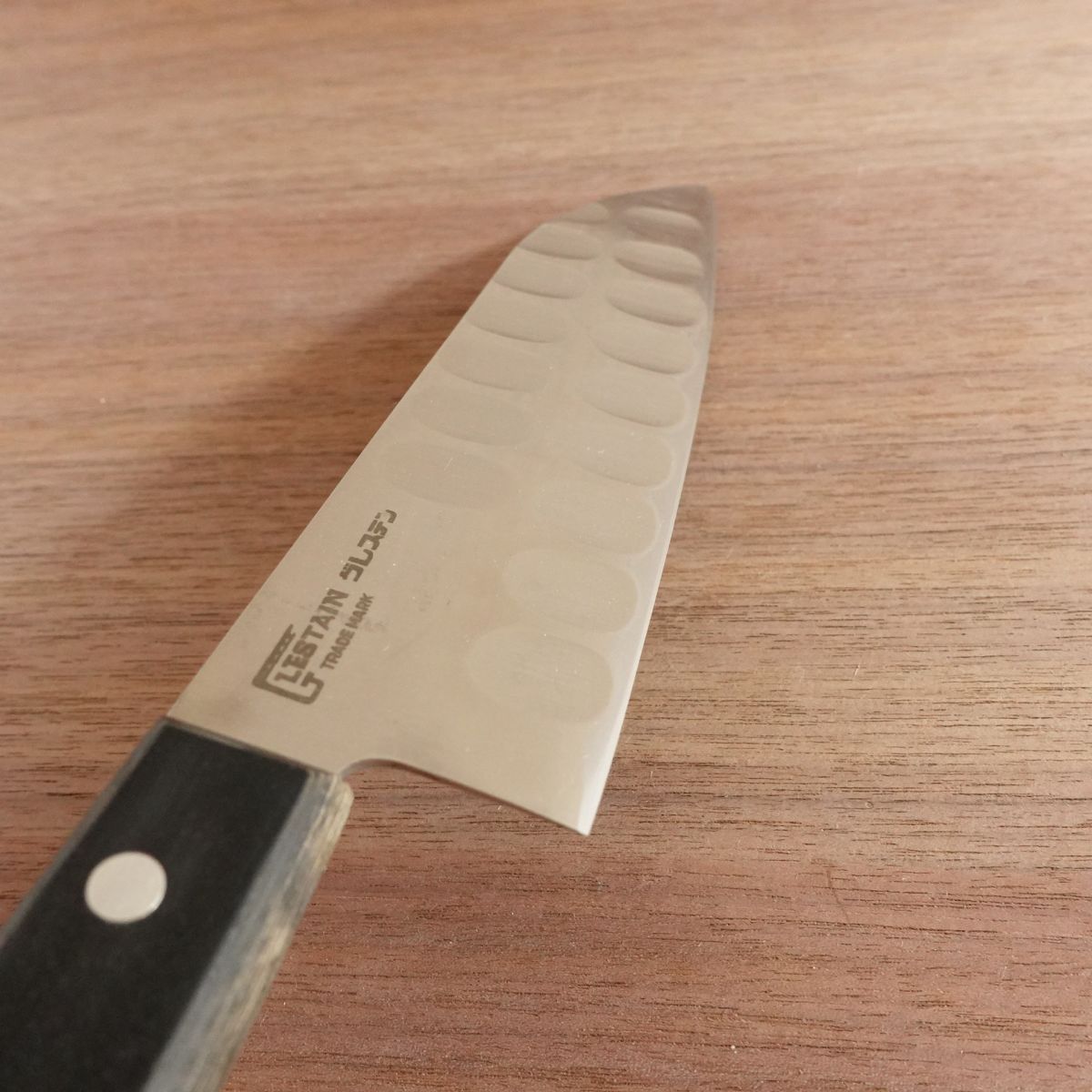 Glestain Santoku Knife, Sharpened, All-Purpose Knife, Dimpled, Slightly Single Bevel, Lightly Used, 170mm