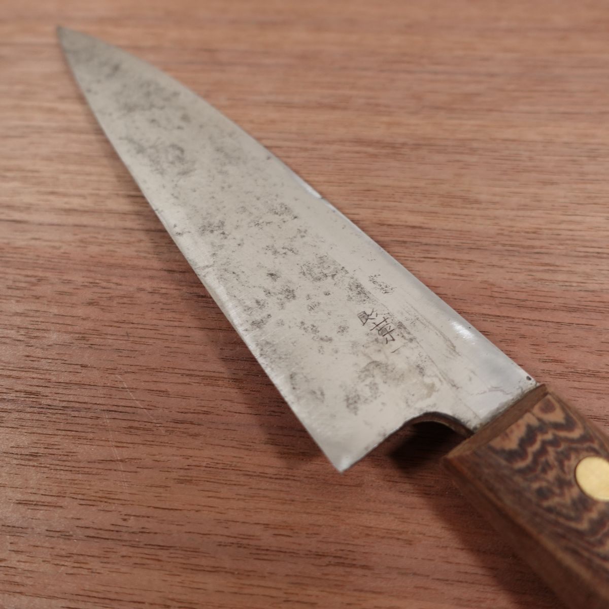 Kikuichi Funayuki Knife, Sharpened, Mioroshi Deba, Nara Kikuichi, Carbon Steel, Western Handle, 170mm