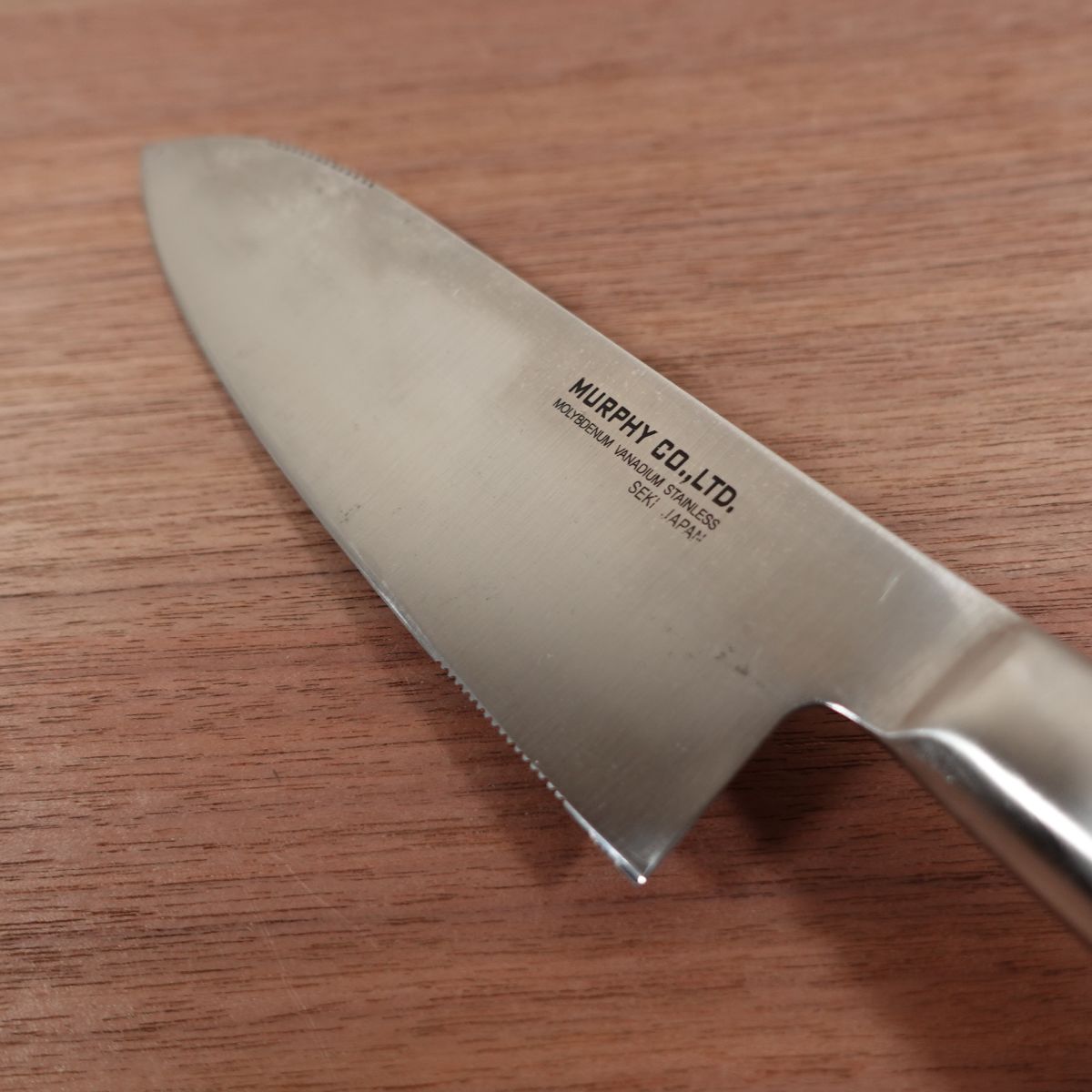 MURPHY Santoku Knife, Sharpened, Murphy Okada, All-Purpose Knife, Serrated Edge, All Stainless Steel, 165mm