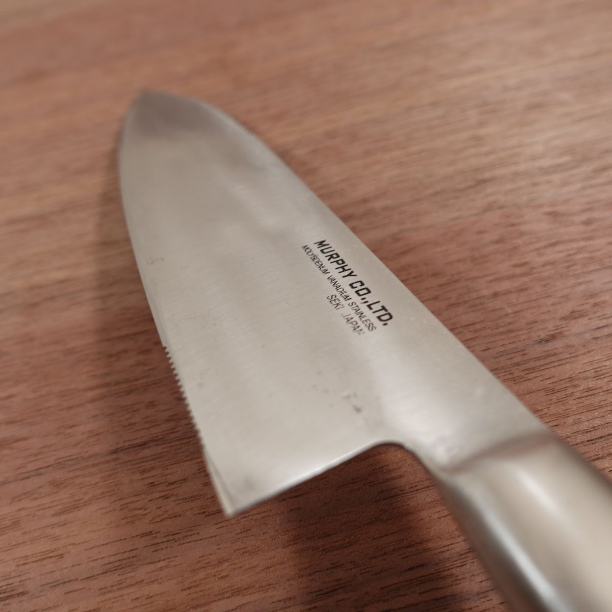 MURPHY Santoku Knife, Sharpened, Murphy Okada, All-Purpose Knife, Serrated Edge, All Stainless Steel, 165mm