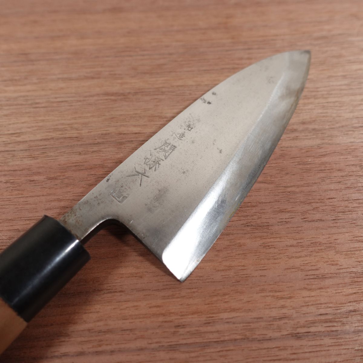 Seki Magoroku Deba Knife, Sharpened, Wazukuri Take, Carbon Steel, Single Bevel, 155mm