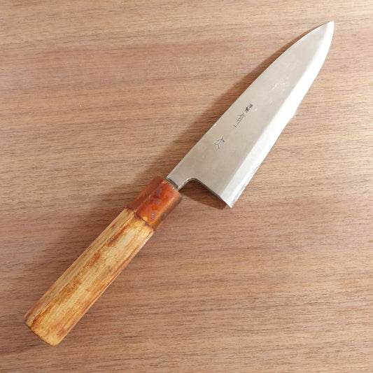 Aritsugu Large Deba Knife, Sharpened, Water Buffalo Handle, Special, Carbon Steel, Well Maintained, 205mm
