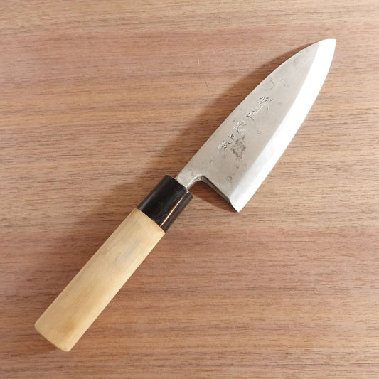 Sakai Masatada Deba Knife, Sharpened, Carbon Steel, Single Bevel, Spine Scratches, 150mm