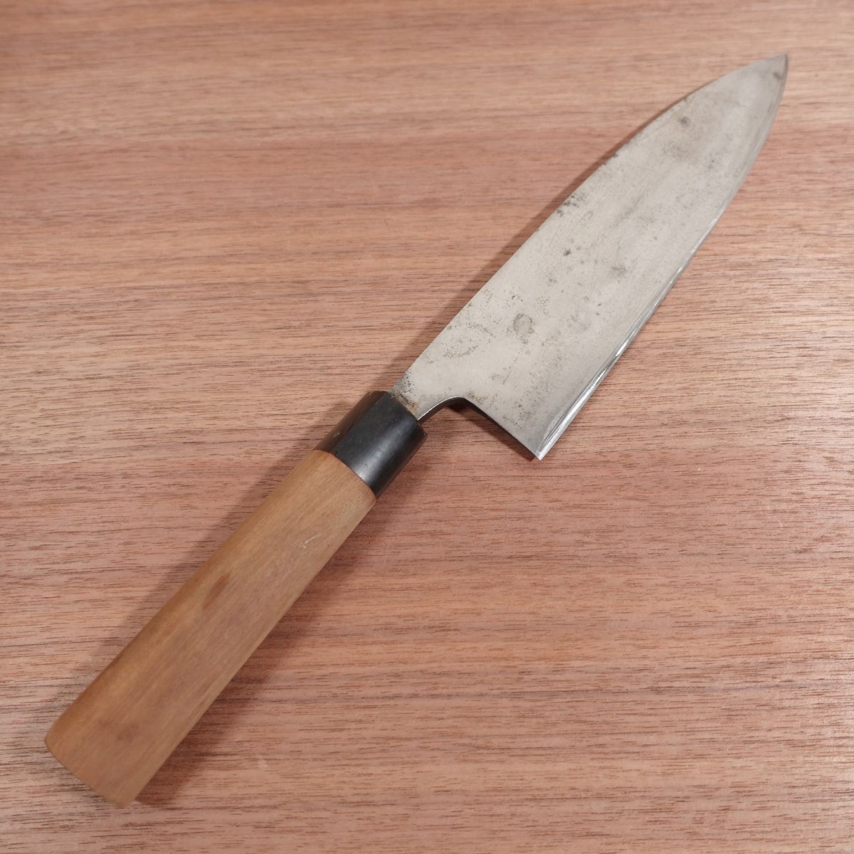 Masamoto Large Deba Knife, Sharpened, Water Buffalo Handle, Large Size, Carbon Steel, Single Bevel, 240mm