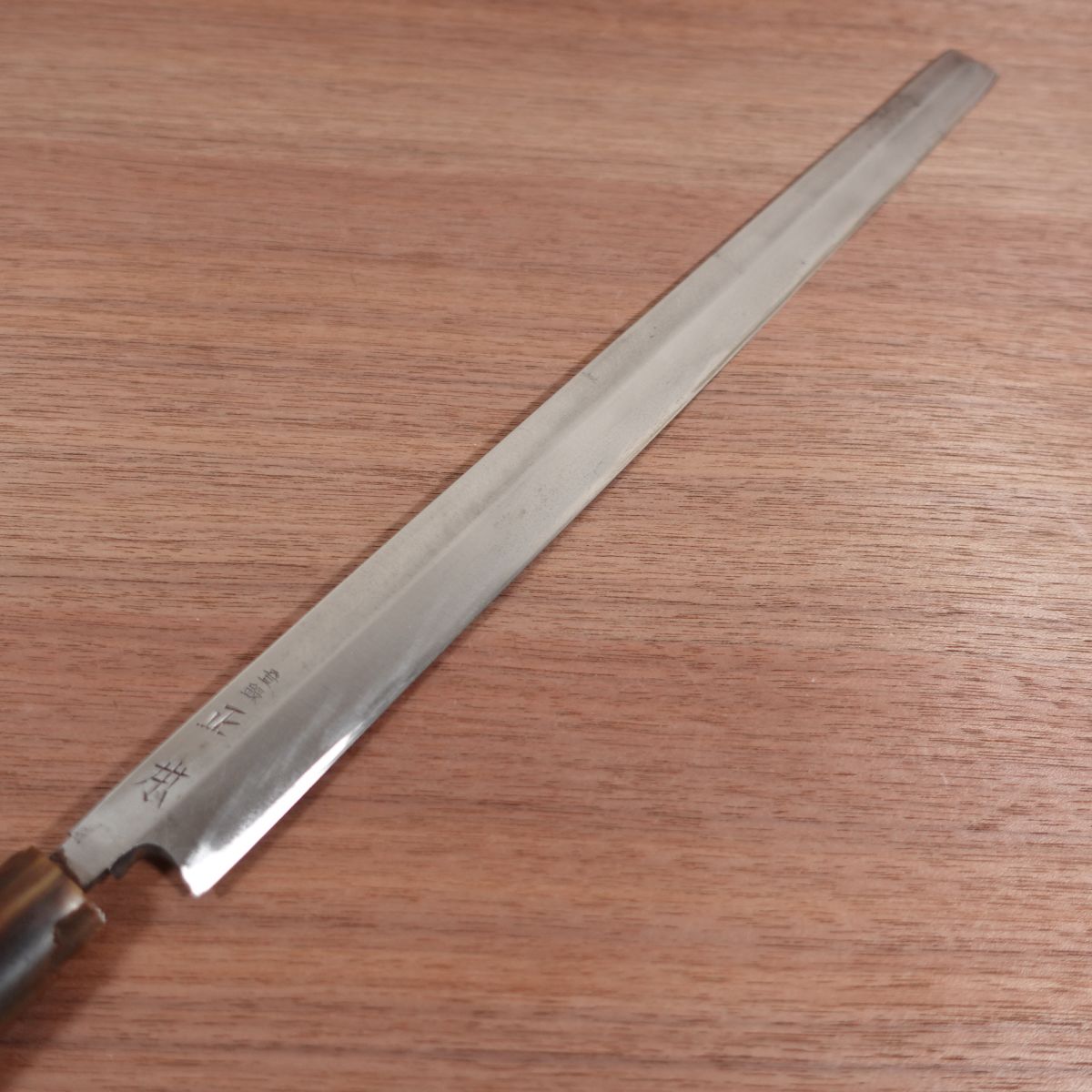Masamoto Takohiki Knife, Sharpened, Water Buffalo Handle, Sashimi Knife, Carbon Steel, 365mm