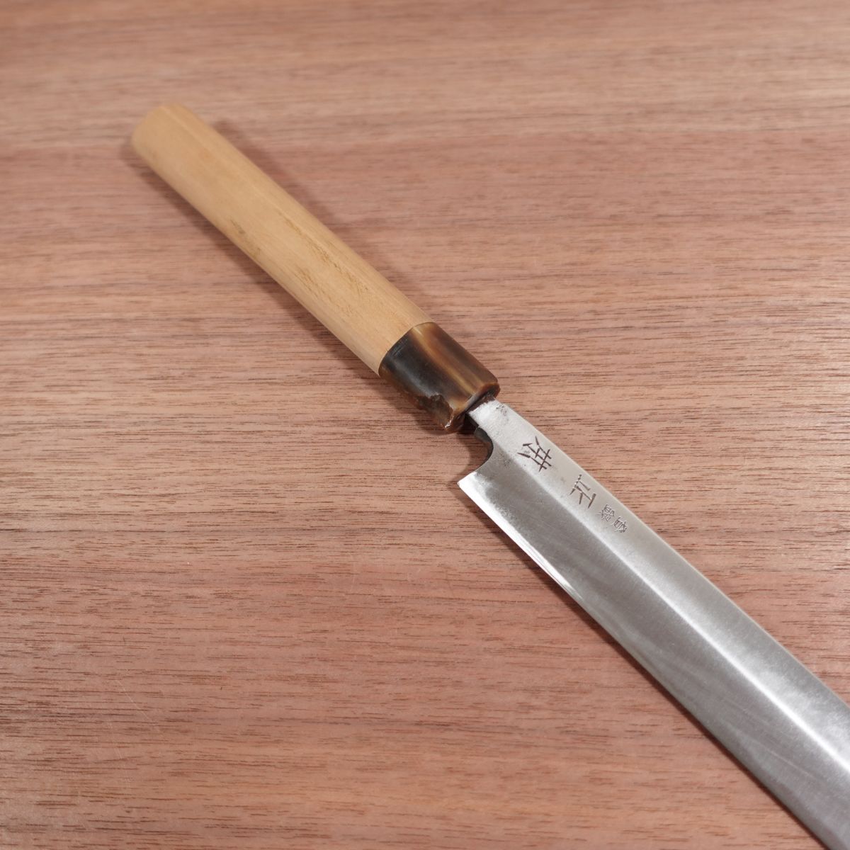 Masamoto Takohiki Knife, Sharpened, Water Buffalo Handle, Sashimi Knife, Carbon Steel, 365mm