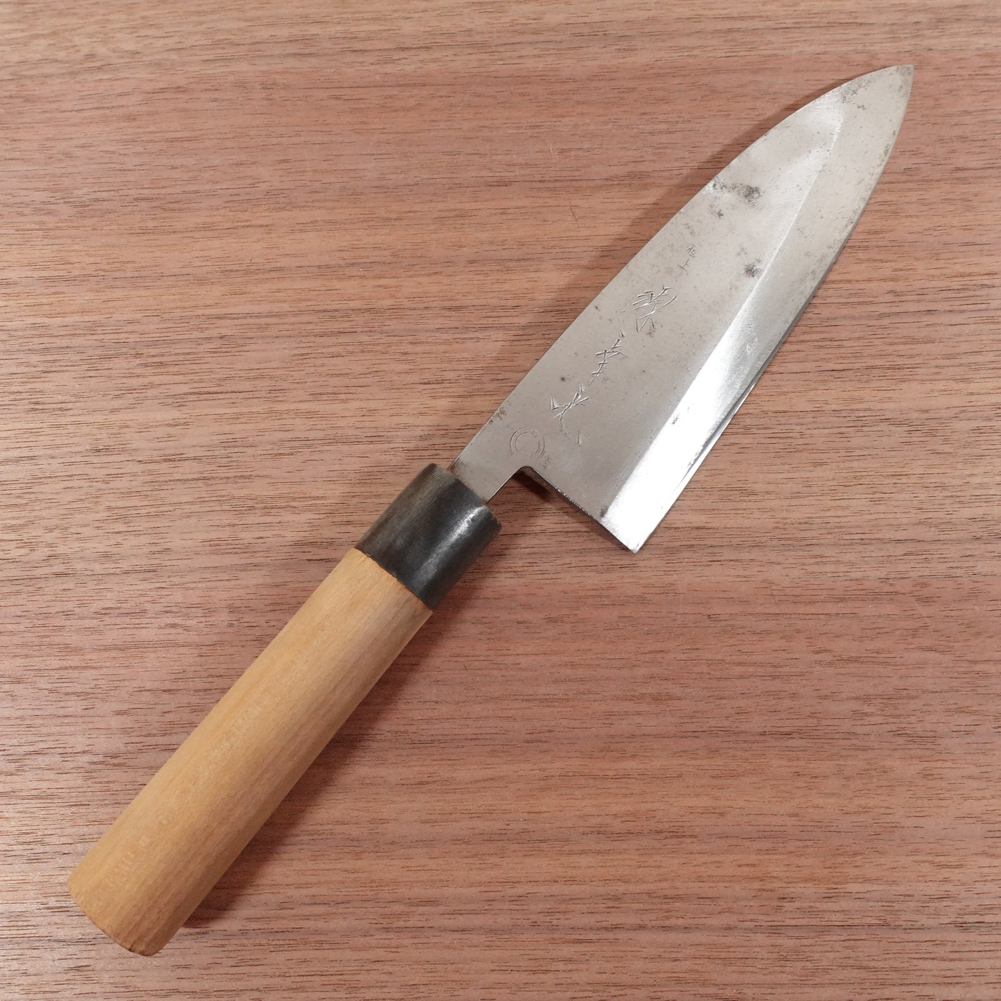 Sakai Yukimitsu Deba Knife, Sharpened, Water Buffalo Handle, Carbon Steel, Single Bevel, Premium, 170mm