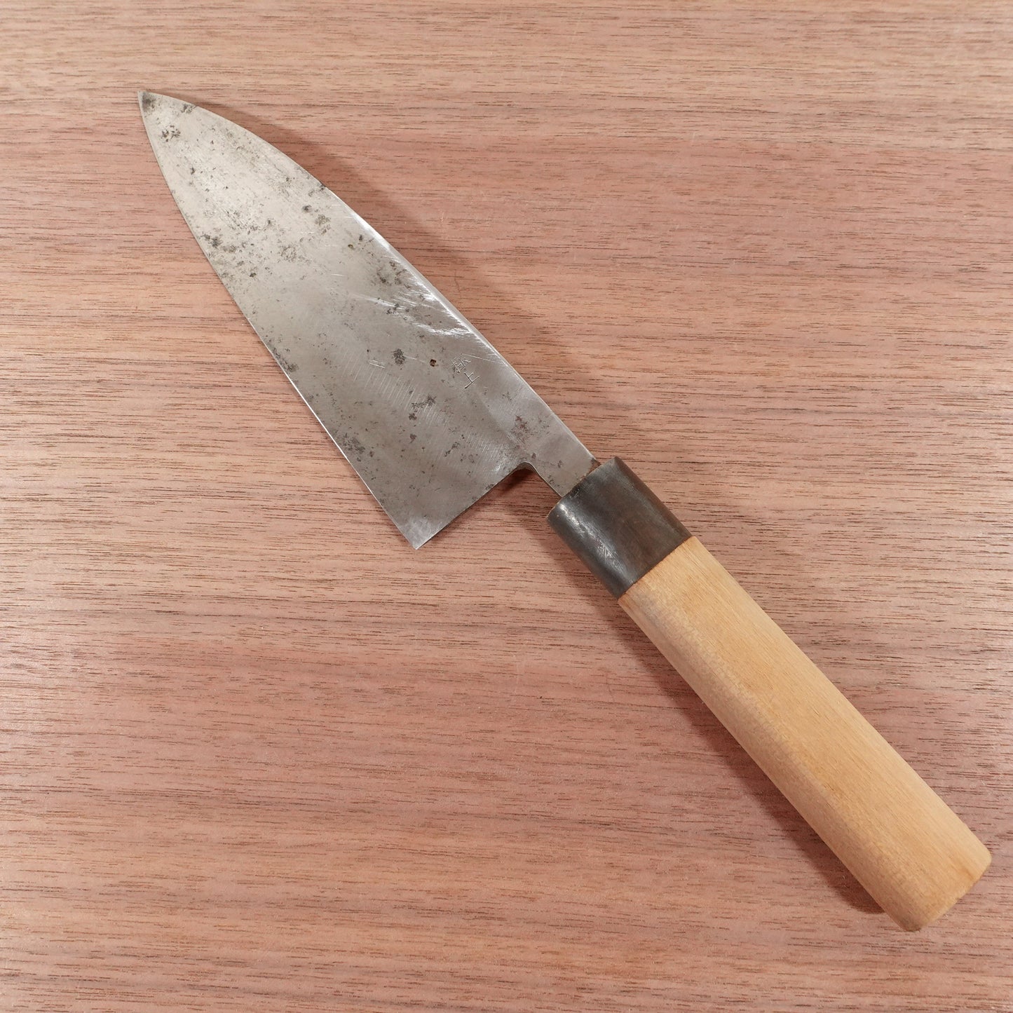 Sakai Yukimitsu Deba Knife, Sharpened, Water Buffalo Handle, Carbon Steel, Single Bevel, Premium, 170mm
