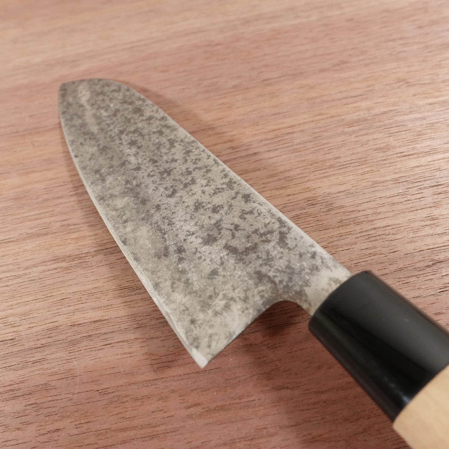 Tetsuhiro Wa-Santoku Knife, Sharpened, All-Purpose Knife, Carbon Steel, Double Bevel, 170mm