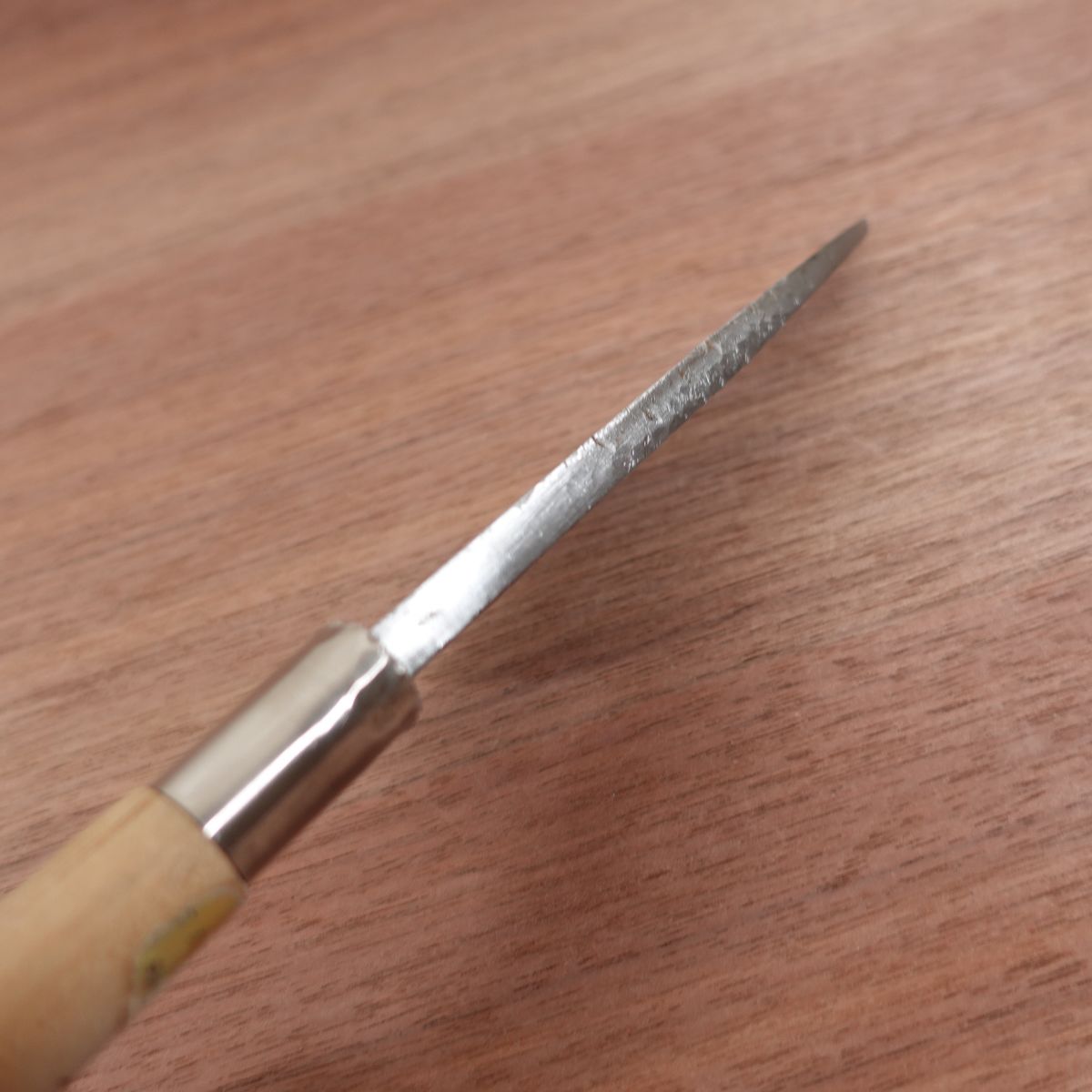Sakai Masashige Deba Knife, Sharpened, Lightly Used, Sticker Attached, Spine Scratches, Small Handle Crack, 150mm