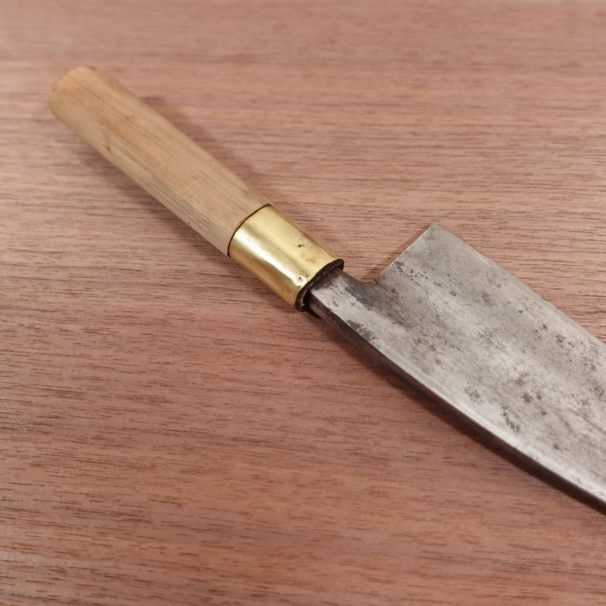 Signature faded Deba Knife, Sharpened, Former Kurouchi Finish, Rustic, Carbon Steel, Single Bevel, 165mm