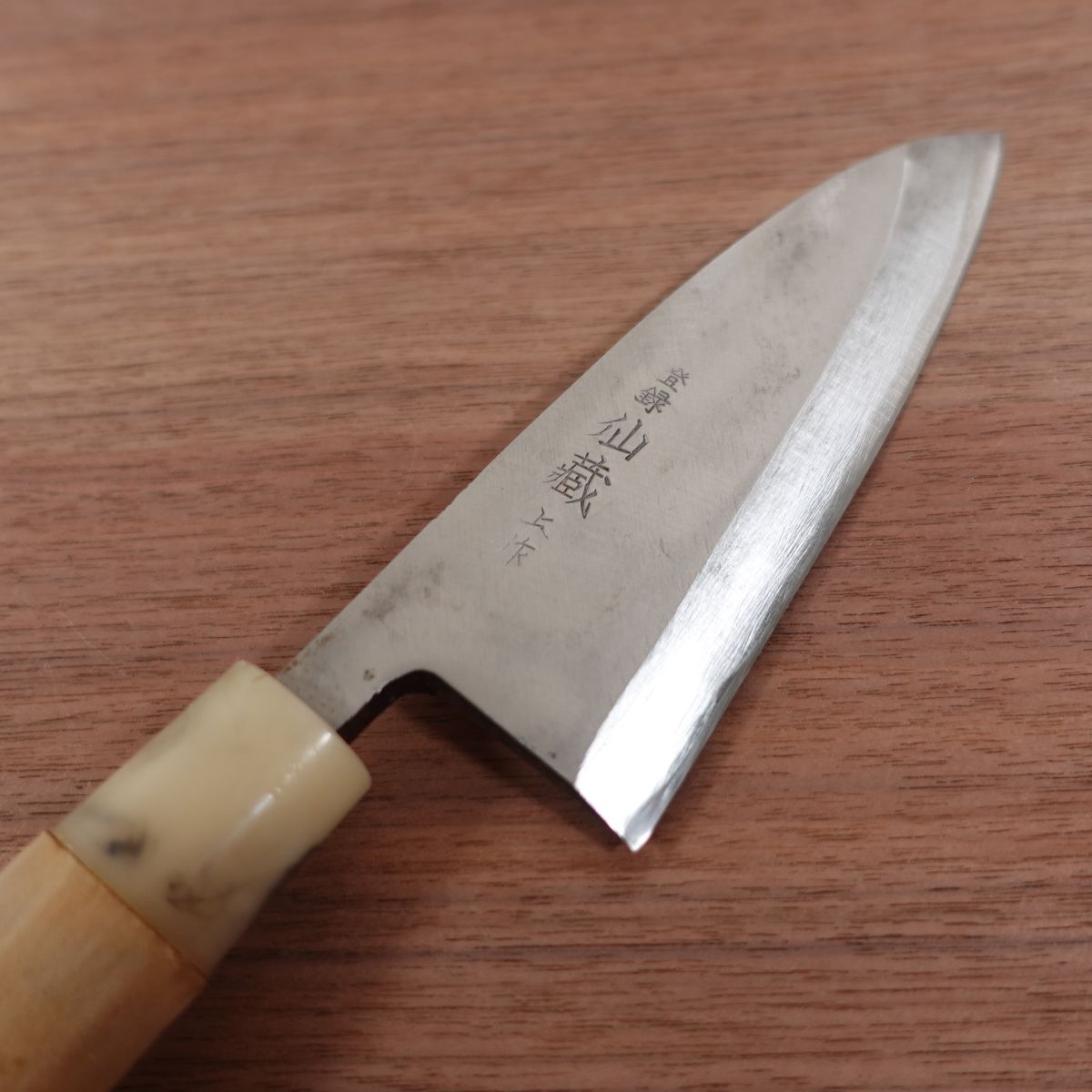 Senzo Deba Knife, Sharpened, White Ferrule, High Grade, Lightly Used, 155mm