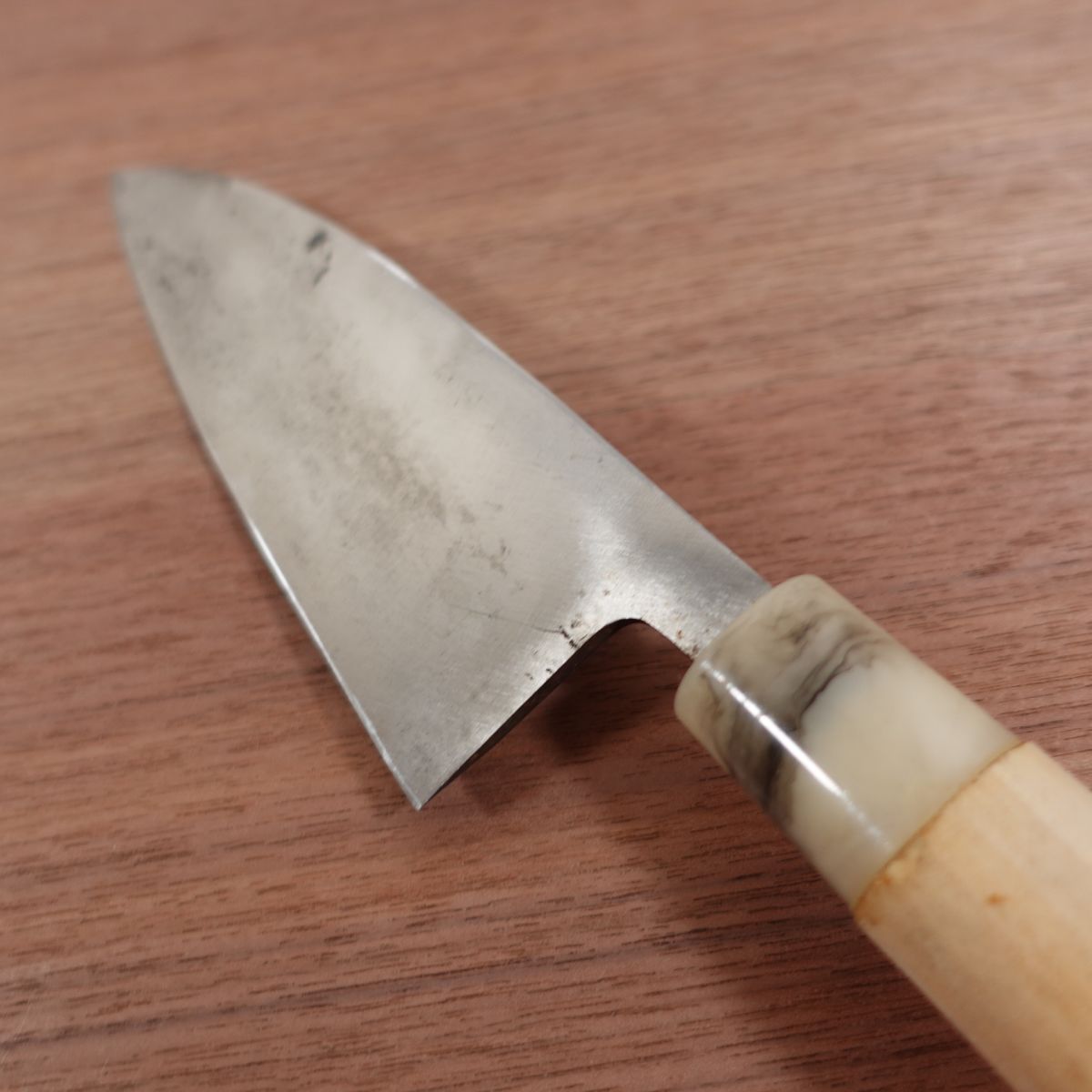 Senzo Deba Knife, Sharpened, White Ferrule, High Grade, Lightly Used, 155mm