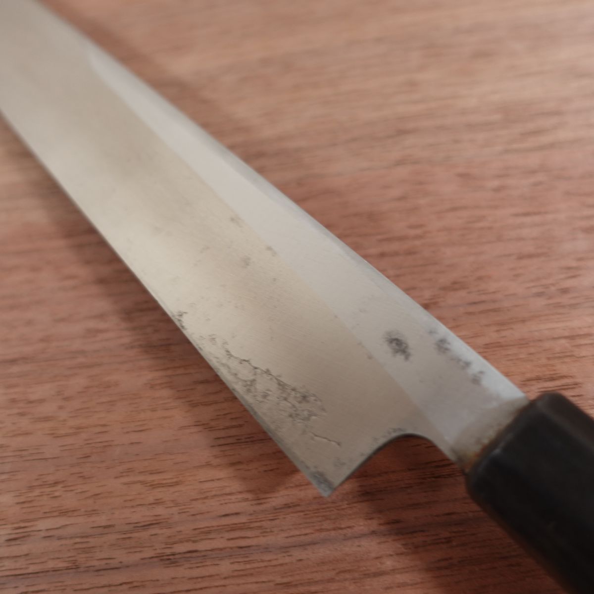 Minamoto Izumimasa Yanagiba Knife, Sharpened, Octagonal Water Buffalo Handle, Sashimi Knife, Carbon Steel, 300mm
