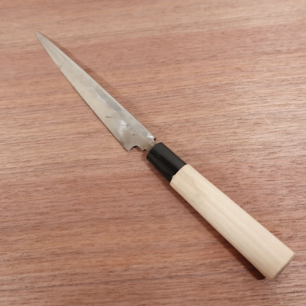 Blue Steel Yanagiba Knife, Sharpened, Sashimi Knife, Yasuki Steel, Handle Like New, 205mm