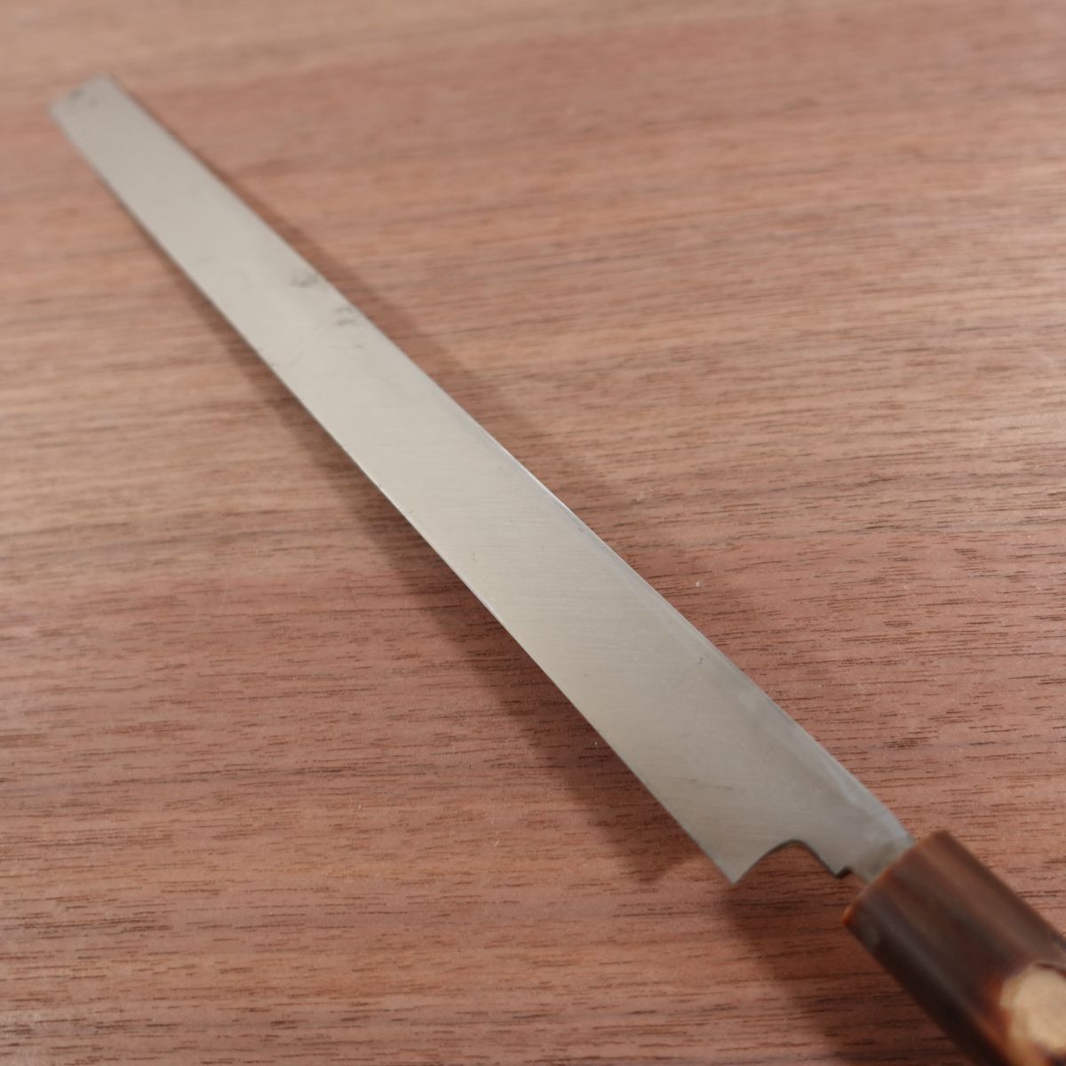 Masamoto Takohiki Knife, Sharpened, Water Buffalo Handle, Tako-Hiki, Hidemasa, Large Damage on Ferrule, 275mm