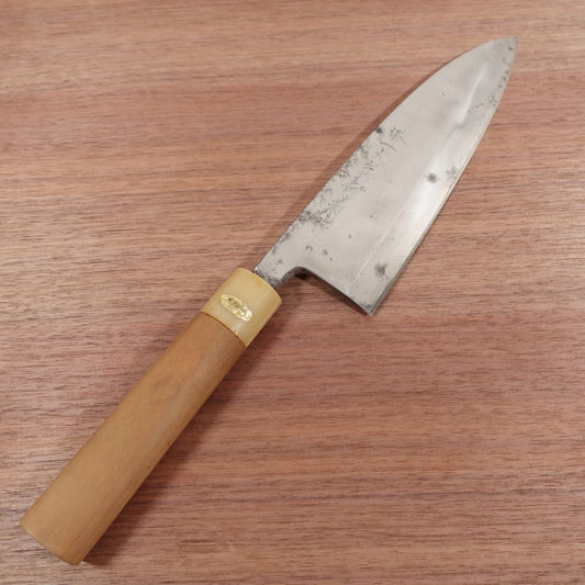Sakai Ichimonji Hisagiku Large Deba Knife, Sharpened, White Water Buffalo Handle, Made by Hisagiku, 215mm