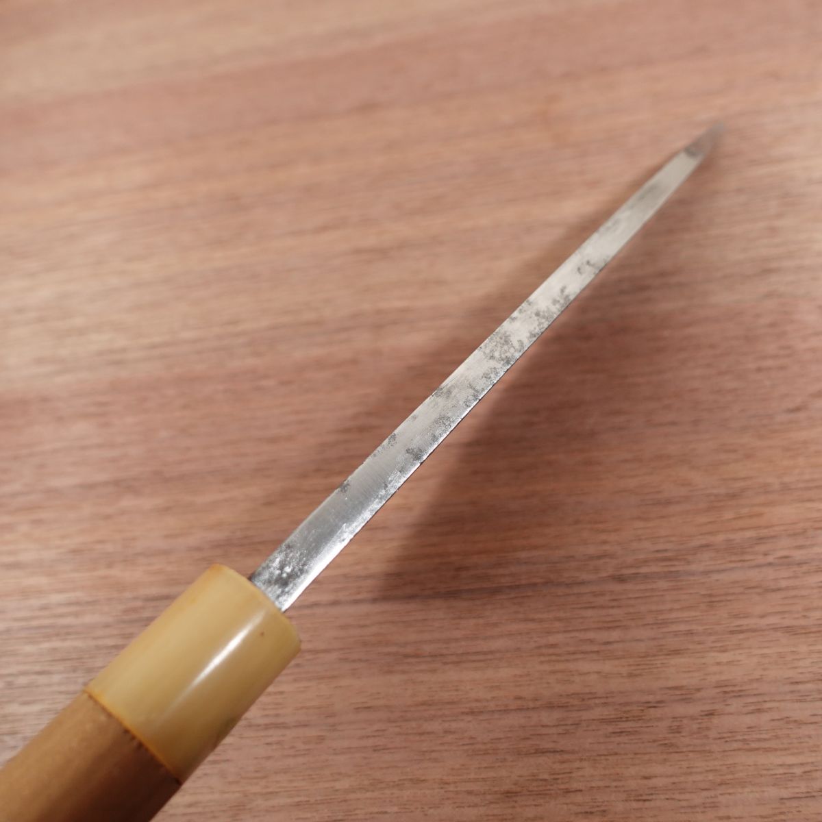 Sakai Ichimonji Hisagiku Large Deba Knife, Sharpened, White Water Buffalo Handle, Made by Hisagiku, 215mm
