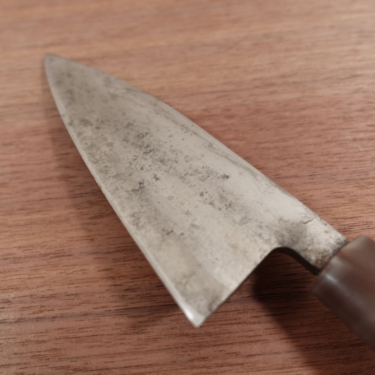 Couteau Teruhide Ai-Deba, aiguisé, Deba mince, manche en marbre, fabriqué par Teruhide, 155 mm