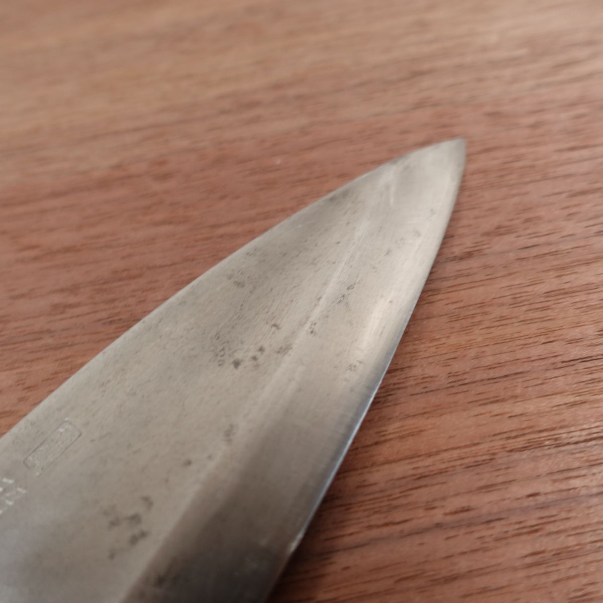 Couteau Teruhide Ai-Deba, aiguisé, Deba mince, manche en marbre, fabriqué par Teruhide, 155 mm