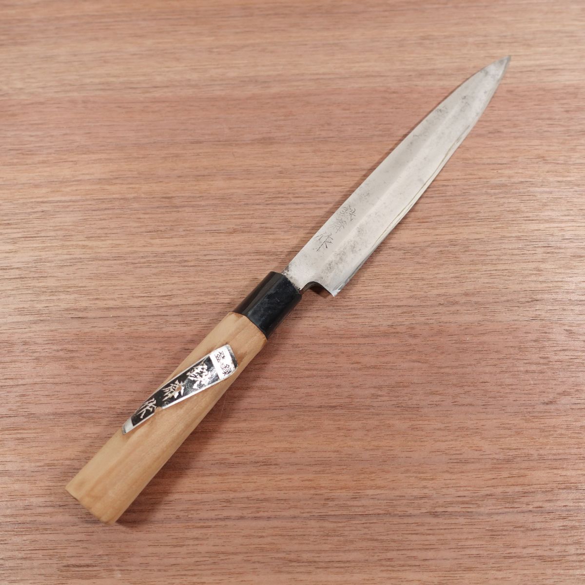 Couteau Yanagiba Tessai, aiguisé, couteau à sashimi, fabriqué par Tessai, acier au carbone, biseau unique, 215 mm