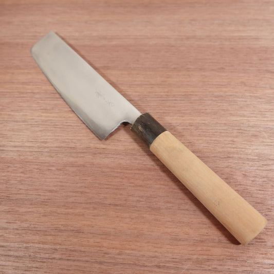 Kanefusa Nakiri Knife, Sharpened, Water Buffalo Handle, Stainless Steel Laminated, 160mm