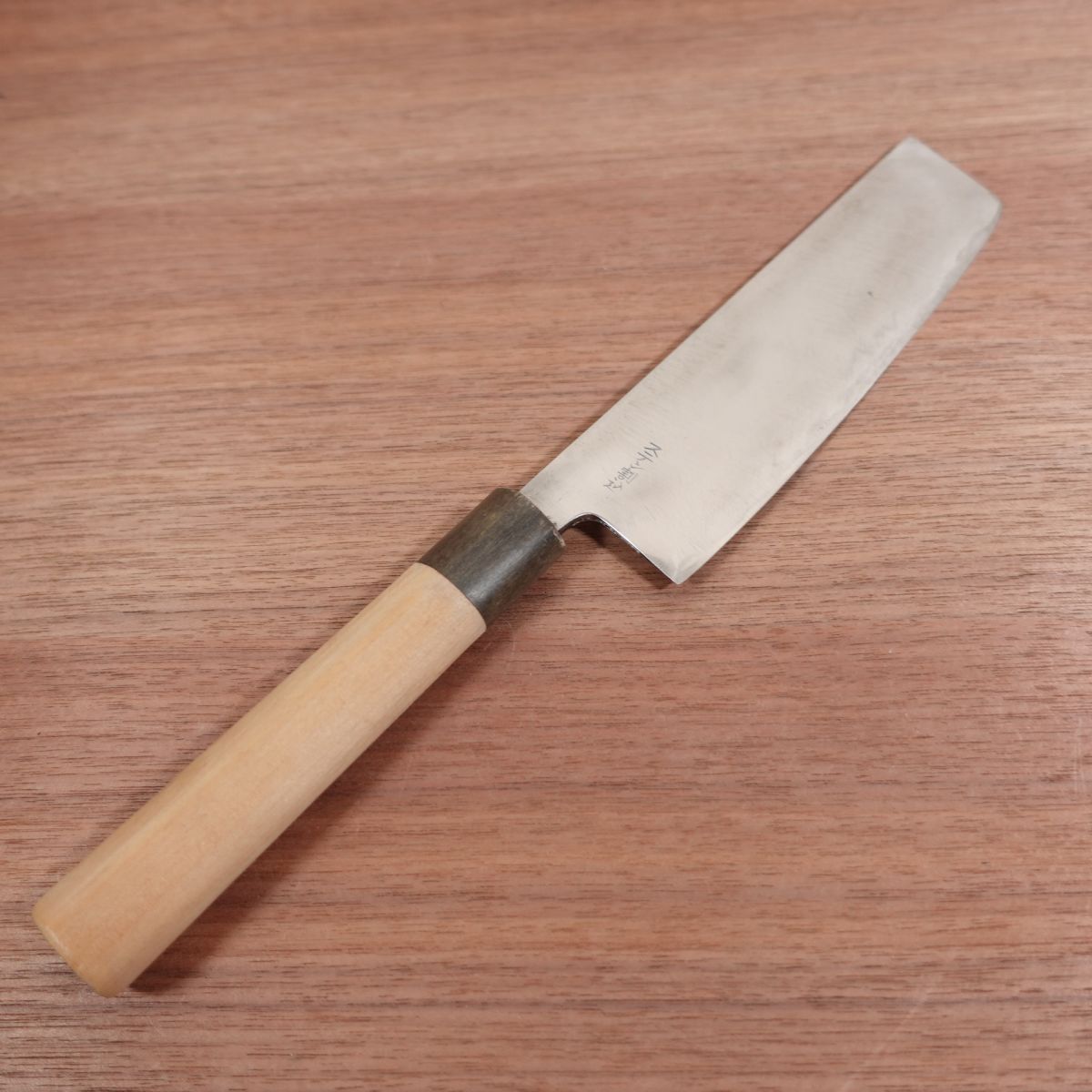 Kanefusa Nakiri Knife, Sharpened, Water Buffalo Handle, Stainless Steel Laminated, 160mm