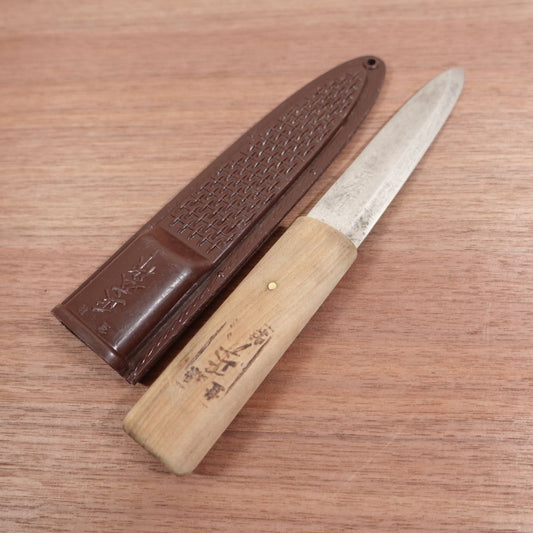 Masahiro Makiri Knife, Sharpened, Sheath Knife, Matagi Utility Knife, Carbon Steel, Sheath Included, 135mm