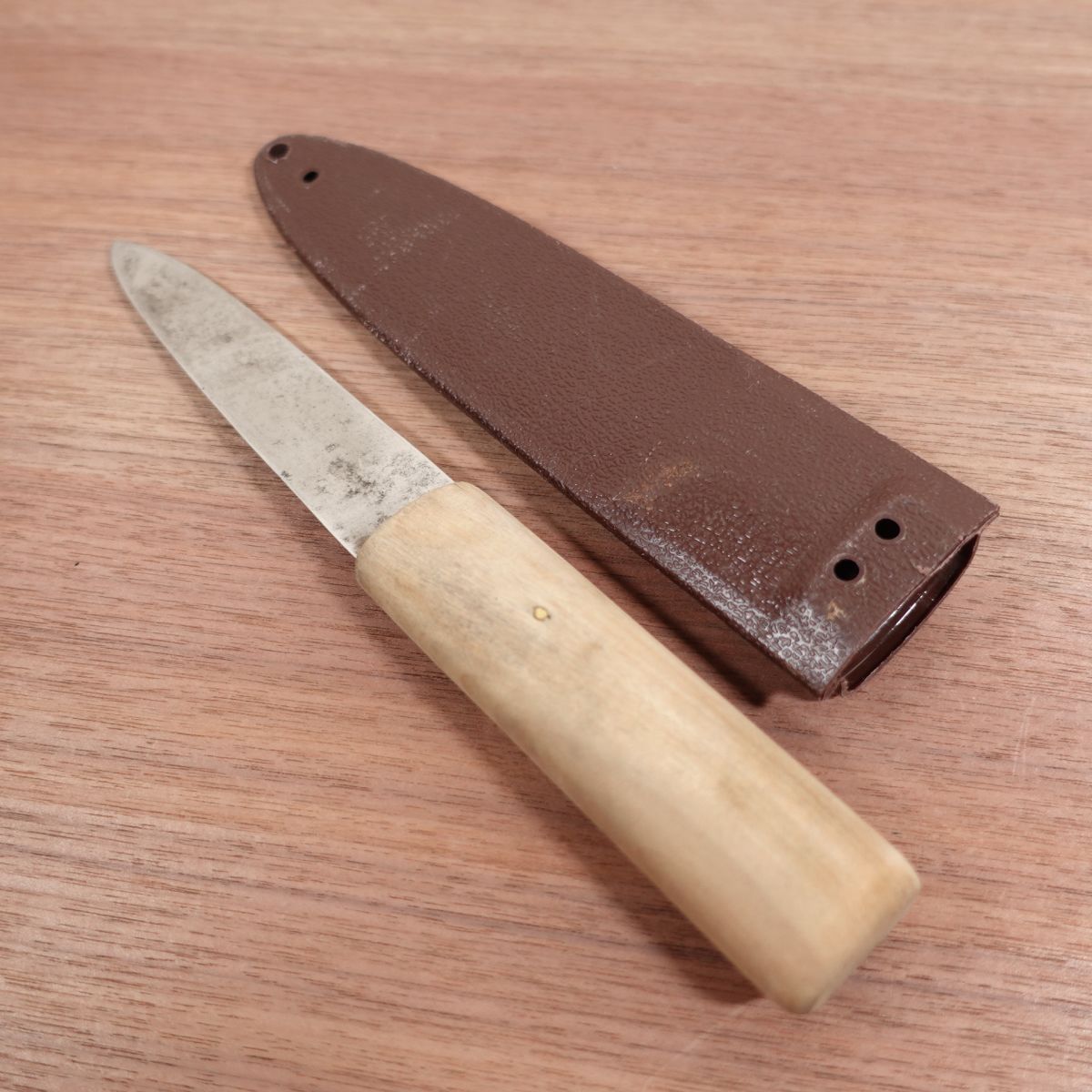 Masahiro Makiri Knife, Sharpened, Sheath Knife, Matagi Utility Knife, Carbon Steel, Sheath Included, 135mm