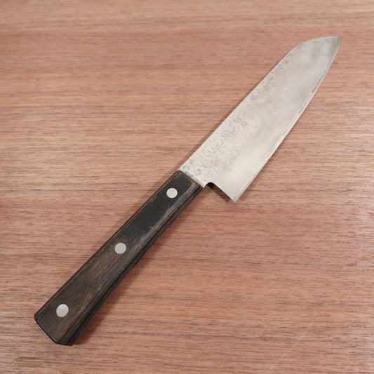 Kanesada Santoku Knife, Sharpened, Unsui, Tsuchime Finish, Hon-Warikomi, 170mm