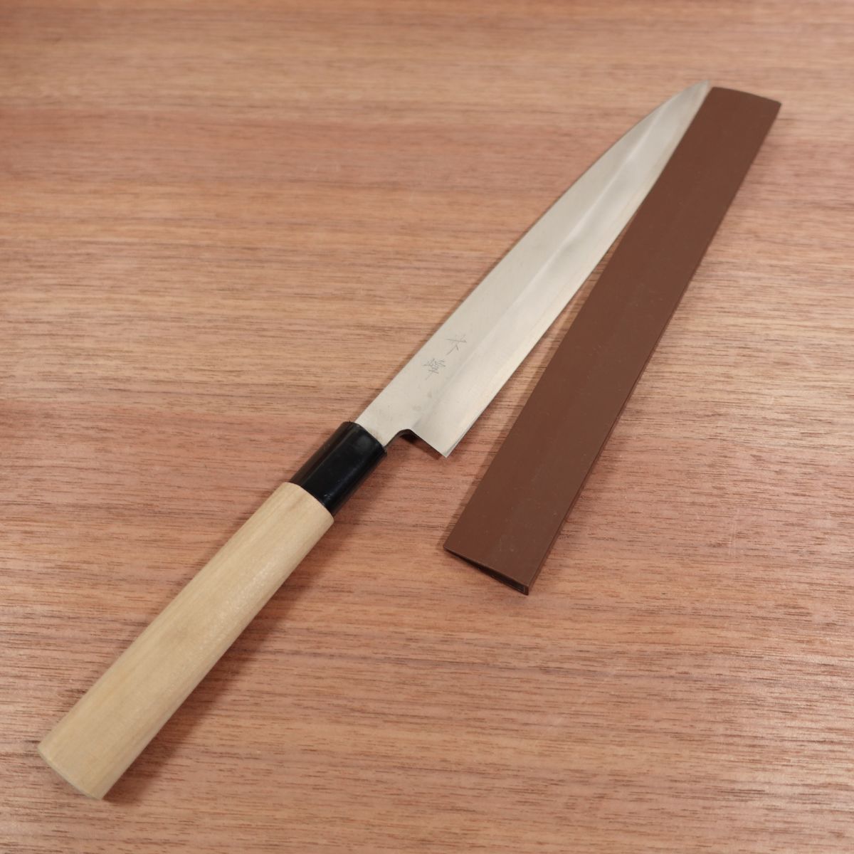 Takemine Yanagiba Knife, Sharpened, Sashimi Knife, Carbon Steel, Single Bevel, Blade Guard Included, Nearly Unused Stored Item, 245mm