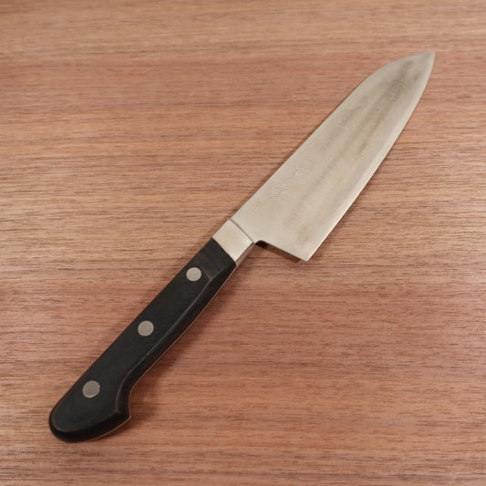 Kunishige Santoku Knife, Sharpened, All-Purpose Knife, Stainless Laminated Steel, Lightly Used, 170mm