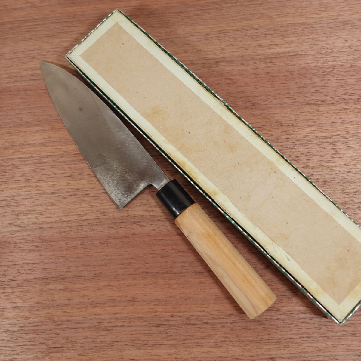 Sakai Kanetaka Deba Knife, Sharpened, Carbon Steel, Single Bevel, Nearly Unused, Boxed, 185mm