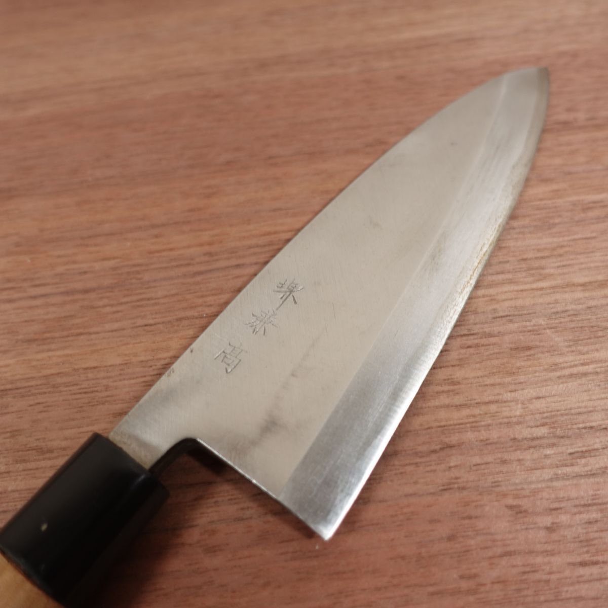 Sakai Kanetaka Deba Knife, Sharpened, Carbon Steel, Single Bevel, Nearly Unused, Boxed, 185mm