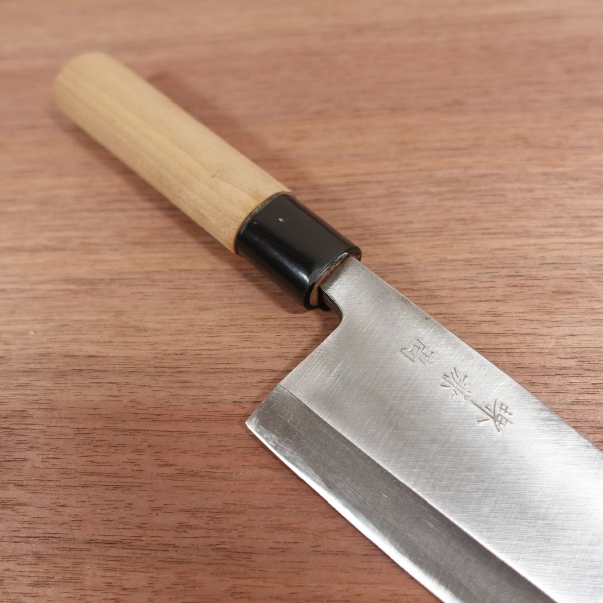 Sakai Kanetaka Deba Knife, Sharpened, Carbon Steel, Single Bevel, Nearly Unused, Boxed, 185mm
