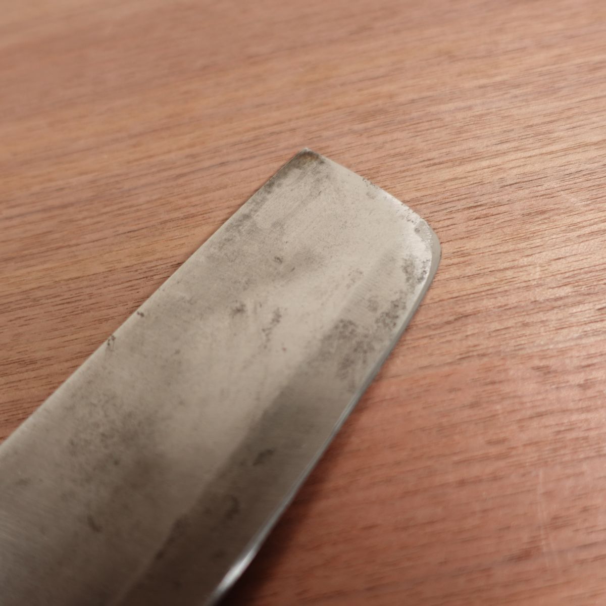 Kobai Nakiri Knife, Sharpened, Carbon Steel, Vegetable Knife, Like-New Handle, 160mm