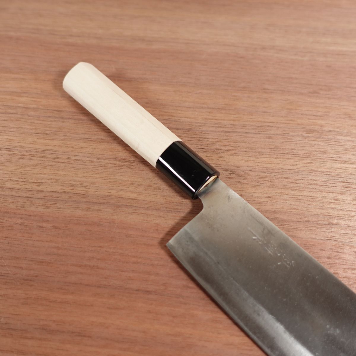 Kobai Nakiri Knife, Sharpened, Carbon Steel, Vegetable Knife, Like-New Handle, 160mm