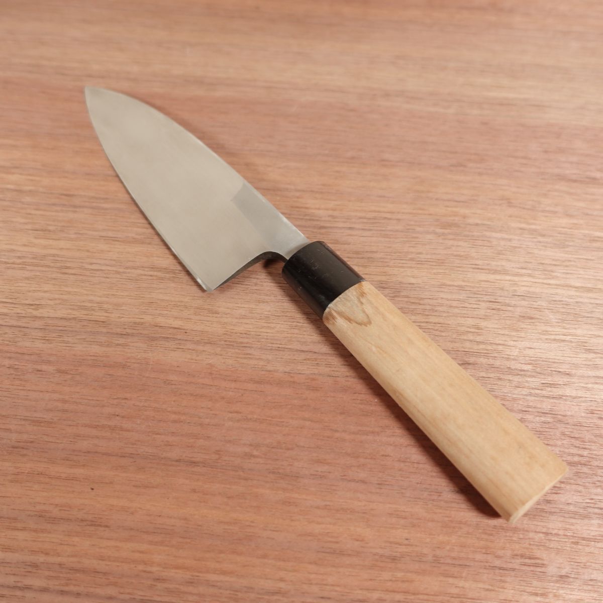 Masamoto Sohonten Deba Knife, Sharpened, Water Buffalo Handle, Carbon Steel, Nearly Unused, 155mm