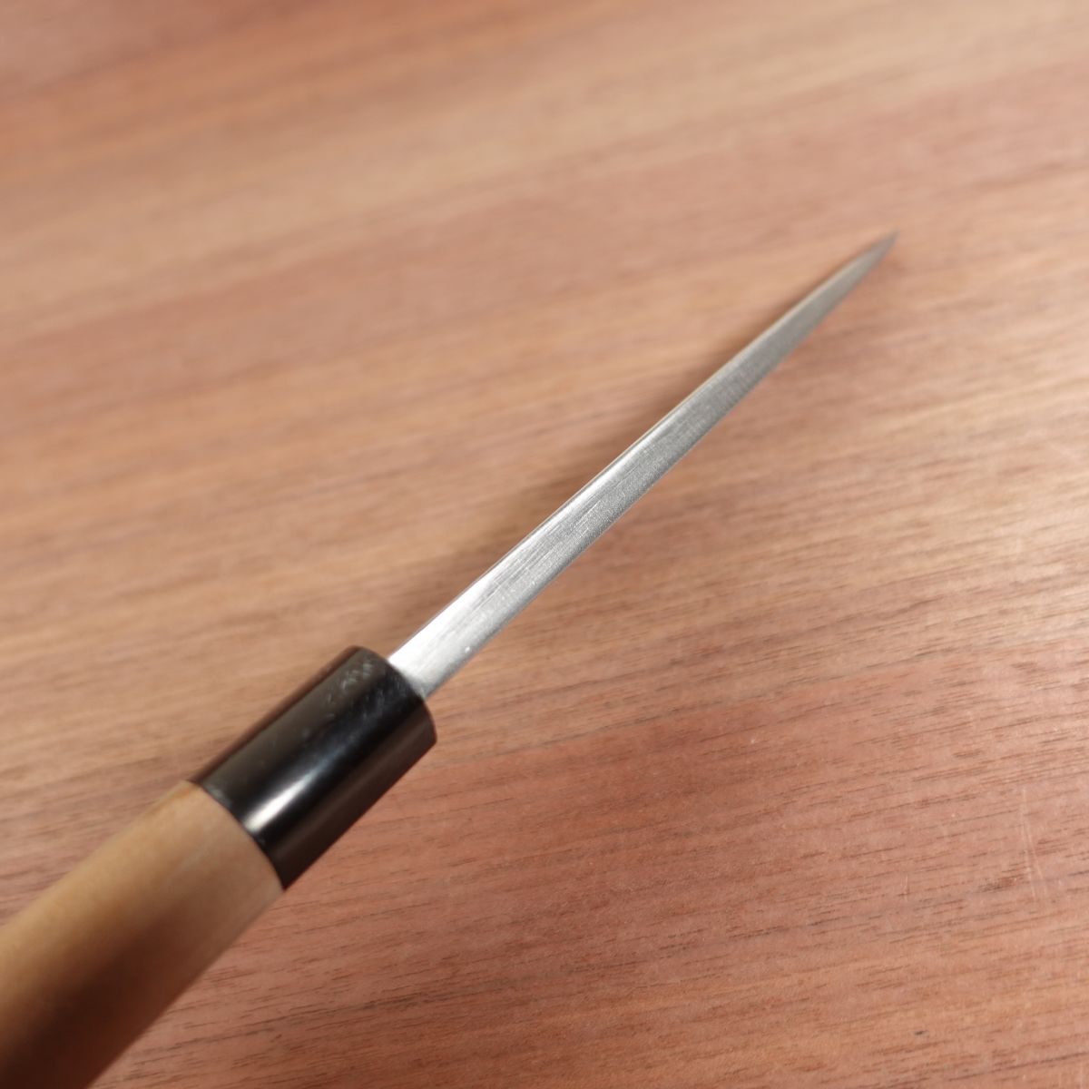Masamoto Sohonten Deba Knife, Sharpened, Water Buffalo Handle, Carbon Steel, Nearly Unused, 155mm
