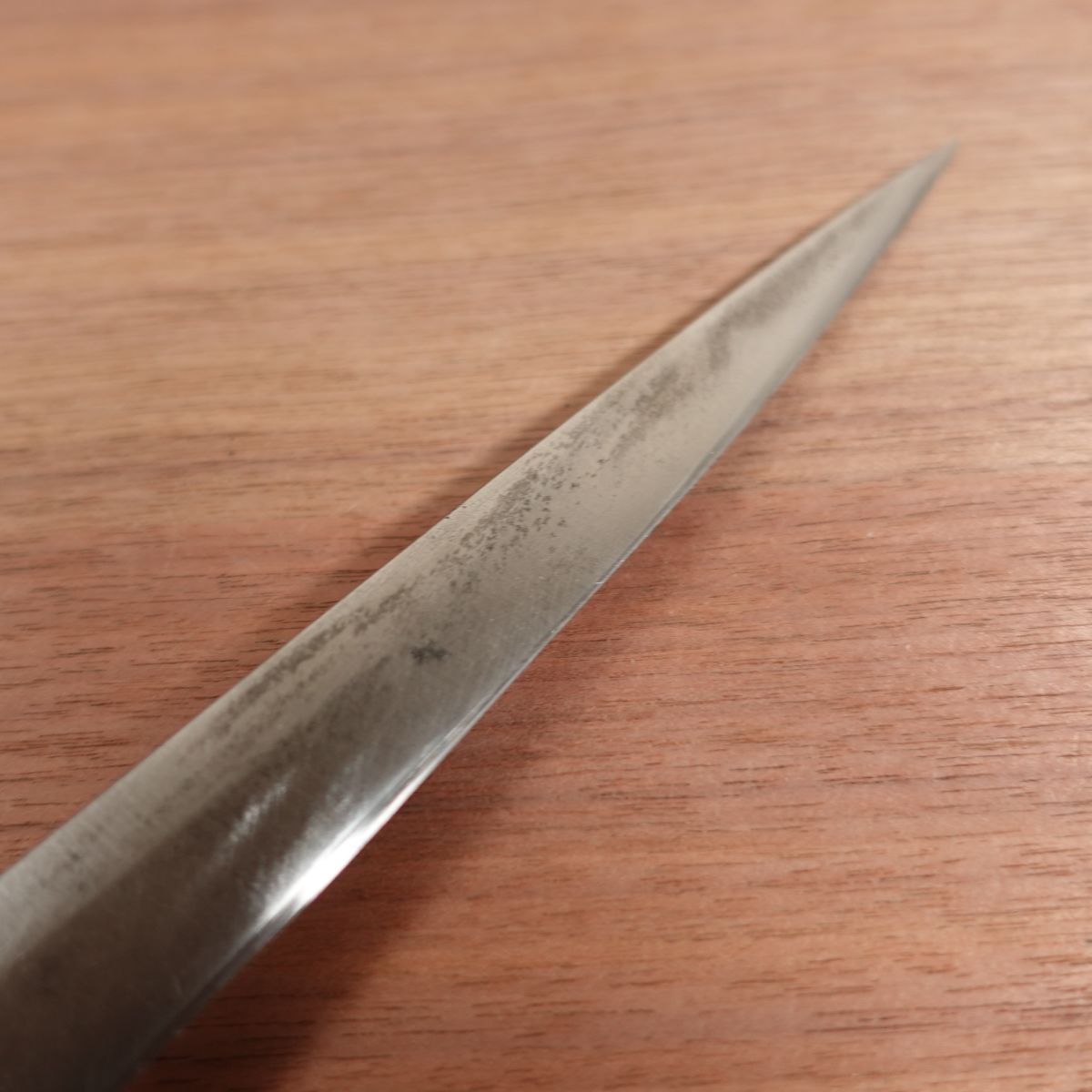 Honyaki Yanagiba Knife, Sharpened, White Water Buffalo Handle, Sashimi Knife, Carefully Used, Try Honyaki, 220mm